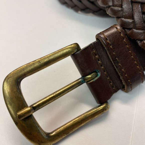 Braided Genuine Leather Belt, From Turkey, Brown, Brass Hardware,Unisex, Size 36 - Picture 2 of 8